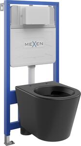 Mexen Fenix Slim, podomítkový modul a závěsné WC Rico, černá matná, 6103372XX85