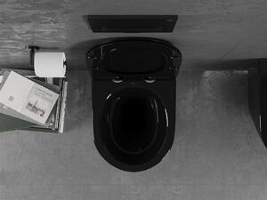 Mexen Lena Rimless závěsné WC se sedátkem s pomalým zavíráním, černá - 30224070