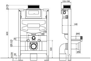 Mexen Fenix XS-U, podomítkový modul a závěsné WC Elis, bílá, 6853391XX00
