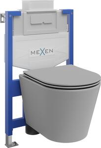 Mexen Fenix XS-U, podomítkový modul a závěsné WC Rico se sedátkem s pomalým dopadem, světle šedá matná, 68530724061