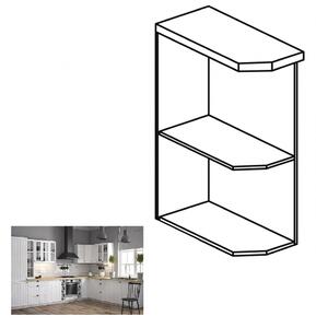 Dolní kuchyňská skříňka s policemi D25PZ Provense (bílá) (L). 1015154