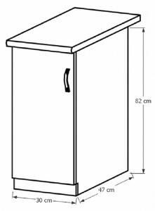 Dolní kuchyňská skříňka D30 Provense (bílá + sosna andersen) (L). 1015159