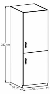 Dolní kuchyňská skříňka na vestavnou ledničku D60ZL Provense (bílá + sosna andersen) (P). 1015169