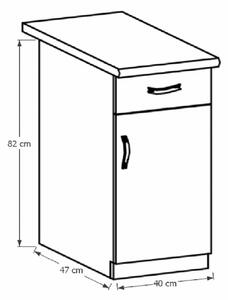 Dolní kuchyňská skříňka D40S1 Provense (bílá + sosna andersen) (P). 1015168