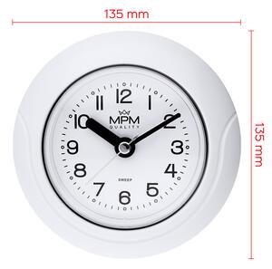 Designové plastové hodiny bílé MPM E01.2526 - koupelnové hodiny