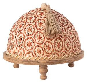 Přírodní dřevěný podnos s poklopem Hood - Ø30 * 25 cm - J-Line by Jolipa