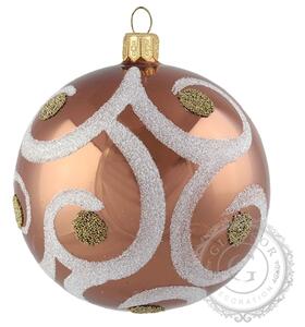 Vánoční koule hnědá s dekorem