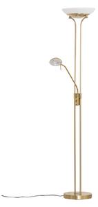 Stojací Lampa Lindby, Yveta, stmívatelné, Zlatá / mosazná, Obývací pokoj, Kov, Moderní