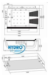 NIKIDO HydroMasážní vana IMPERIA 180x120x62 s ohřívačem