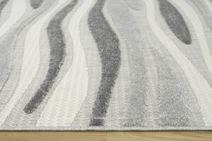 Šňůrkový koberec Stella D408A šedý / stříbrný / krémový