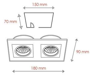 BPM 3001 Vestavné svítidlo Aluminio Plata, kartáčovaný hliník 2x50W, 12V - BPM