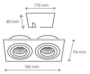 BPM 3055 Vestavné svítidlo Aluminio Negro, černá, 2x50W, 12V - BPM