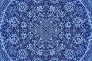 Tapeta okrasná Mandala s krajkou v modré