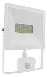 ACA Lighting LED venkovní reflektor Q 50W/230V/4000K/4250Lm/110°/IP66, pohybový senzor, bílý