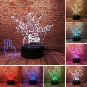 3D LED Lampička Deadpool MARVEL