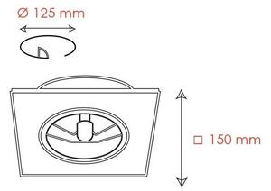 BPM 3024 Vestavné svítidlo Aluminio Plata IP65, kartáč.hliník 1x100W, 12V - BPM