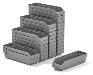 AJ Produkty Skladová nádoba REACH, 400x120x95 mm, bal. 30 ks, šedá
