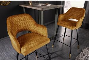 Massive home | Barová židle Paris horčicově žlutá – sada 2 kusů 41516