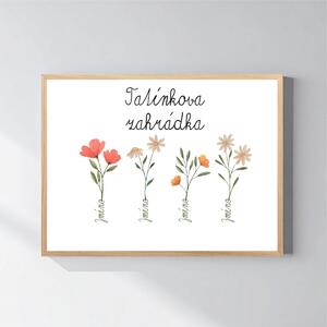 Personalizovaný magický fotoobraz v rámu - 40x50 - květinová zahrádka