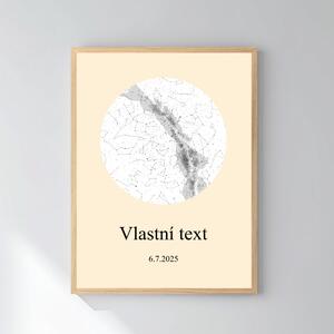Personalizovaný magický fotoobraz v rámu - 30x40 - hvězdná mapa