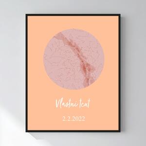 Personalizovaný magický fotoobraz v rámu - 40x50 - hvězdná mapa