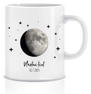 Personalizovaný klasický bílý keramický hrníček 300 ml s měsíční fází