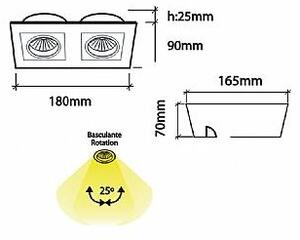BPM 3001.01.RF.WH-WH.60.ST.8 Vestavné svítidlo Aluminio Blanco, bílá 7W LED 230V - BPM (starý kód: 4201LED1.D60.3K)