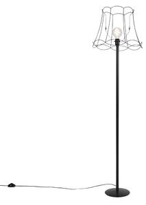 Stojací lampa černá s stínítkem Granny Frame černým 45 cm - Simplo