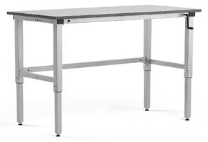 AJ Produkty Výškově nastavitelný pracovní stůl MOTION, manuální, 1500x600 mm, 150 kg, šedá