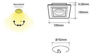 BPM 3074LED2.D40.3K Vestavné svítidlo Aluminio Negro, černá 7W LED 230V - BPM