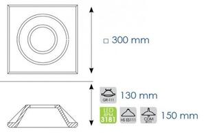 BPM 10017.04.D40.3K Vestavné svítidlo AQUILAE BPM3181 16.3 W 300X300 40º 3000 K Sin regulación - BPM-WHITE (CRISMOSIL/MODULAR)