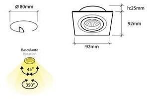 BPM 3054LED2.D40.3K Vestavné svítidlo Aluminio Negro, černá 7W 500lm 3000K LED 230V - BPM