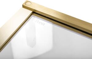 Rea Hugo, sprchová kabina s 2-křídlými dveřmi 80 (dveře) x 80 (dveře) x 200 cm, 6mm čiré sklo, zlatý matný profil, REA-K6608
