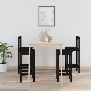 4dílná sada barových židlí černá masivní borové dřevo
