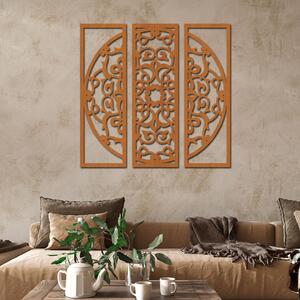 Dřevo života | Dřevěná 3 dílná mandala na zeď ZEMĚ | Barva: Javor | Rozměry (cm): 70x65