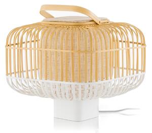 Stolní lampa Forestier, Bamboo Square S, Bílá, Obývací pokoj, Bambus, Design