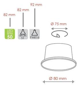 BPM 3161.09LED.D40.3K Zápustné svítidlo Koni ø 75 mm matná bílá - BPM