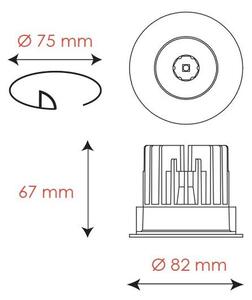 BPM 3133.W.D60.3K Zápustné svítidlo Nokta 3133 matná bílá, 3000K, 60°, 10W, 870lm, IP20 - BPM