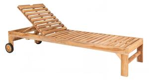 Zahradní lehátko Andorra, teakové dřevo, přírodní, 200×62×37 cm – House Nordic