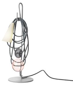 Stolní lampa Foscarini, Filo, Šedá, Obývací pokoj, Kov, Design