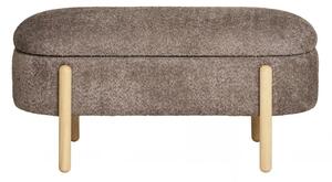 Lavice Branca, hnědá, bouclé, 98×41×48 cm – House Nordic