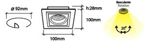 BPM 4270LED2.D40.3K Vestavné svítidlo Aluminio Blanco bílá 10W 230V - BPM