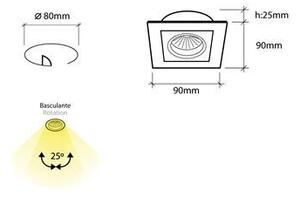 BPM 3000LED2.D40.3K Vestavné svítidlo Aluminio Plata, kartáč.hliník 7W LED 3000K 500lm 230V - BPM