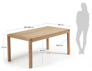 BRIVA dubový rozkládací stůl 180 (230) x 90 CM