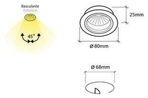 BPM 3017LED2.D40.3K Vestavné svítidlo Aluminio Plata, kart.hliník 7W 500lm 3000K LED 230V - BPM