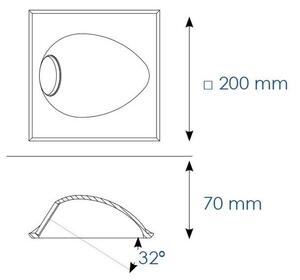 BPM 10030.03LED1.D40.3K Vestavné svítidlo AZIMUT BPM50 7 W 200x200 40º 3000 K Sin regulación - BPM-WHITE (CRISMOSIL/MODULAR)