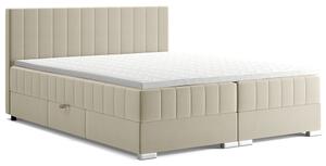 Postel dvoulůžko BOXSPRING EDIT + topper v ceně | 160x200 | béžová | VÝPRODEJ Z PRODEJNY