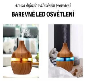 Ultrazvukový zvlhčovač vzduchu dekor tmavé dřevo 300 ml