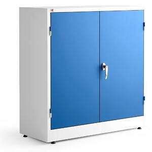 AJ Produkty Kancelářská skříň STYLE, 1000x1000x400 mm, bílá, modré dveře
