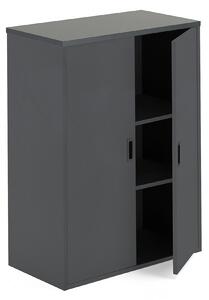AJ Produkty Kancelářská policová skříň MODULUS, výška 1200 mm, černá